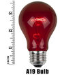 A19 Colored Party Bulbs, Red