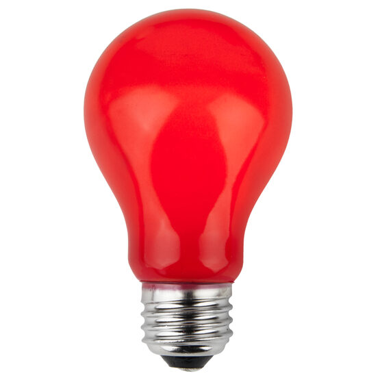 A19 Colored Party Bulbs, Red Opaque