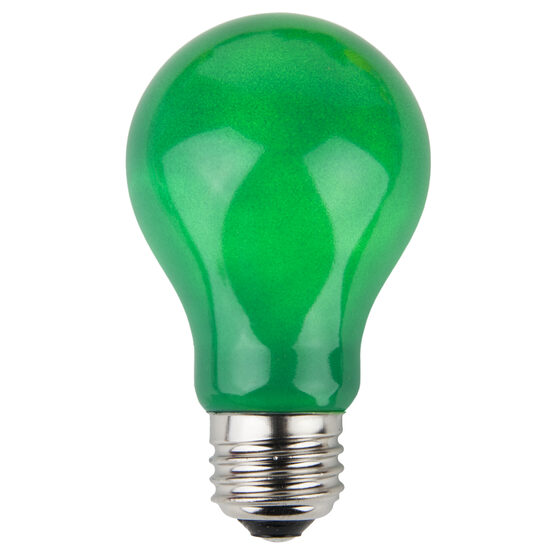 A19 Colored Party Bulbs, Green Opaque