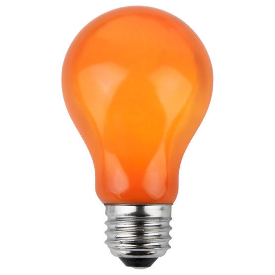 A19 Colored Party Bulbs, Orange Opaque