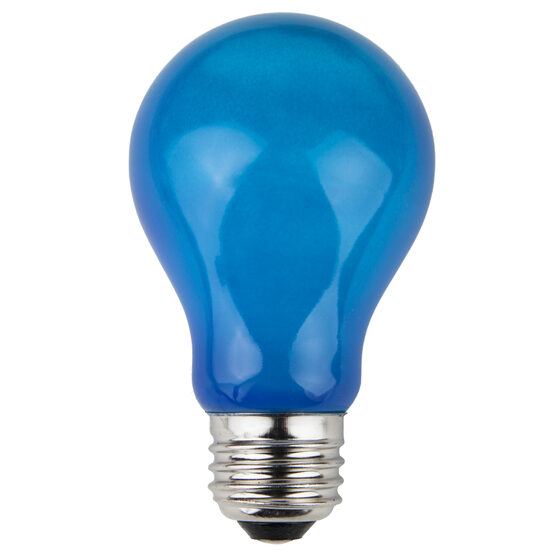 A19 Colored Party Bulbs, Blue Opaque