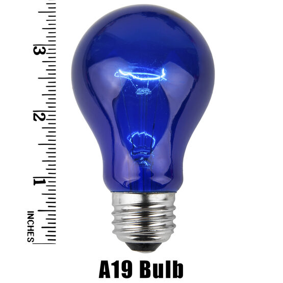 A19 Colored Party Bulbs, Blue