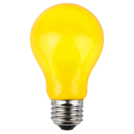 A19 Colored Party Bulbs, Yellow Opaque