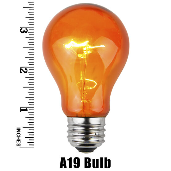 A19 Colored Party Bulbs, Amber
