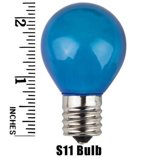 S11 Colored Party Bulbs, Blue Opaque