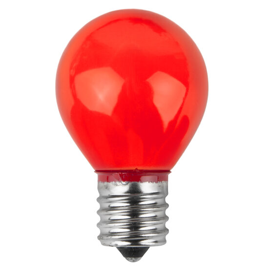 S11 Colored Party Bulbs, Red Opaque