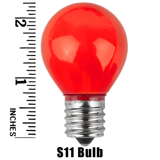 S11 Colored Party Bulbs, Red Opaque