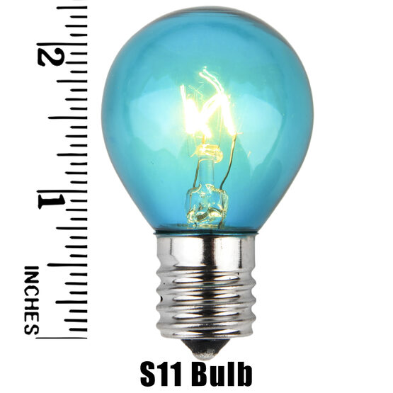 S11 Colored Party Bulbs, Teal