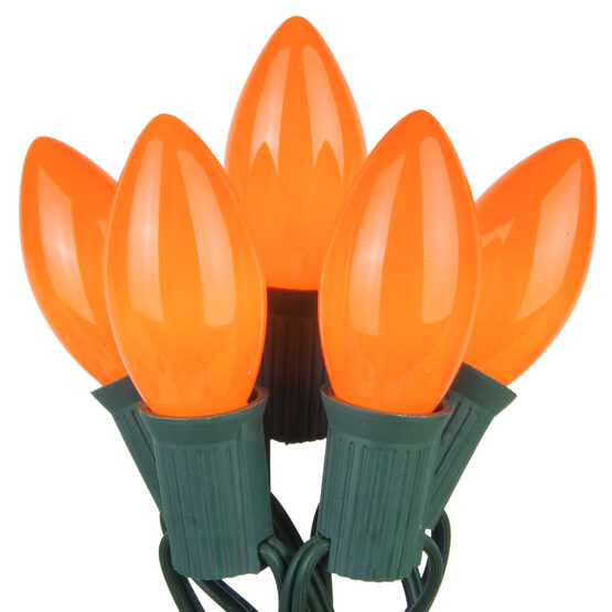 C9 Commercial String Lights, Opaque Orange Bulbs