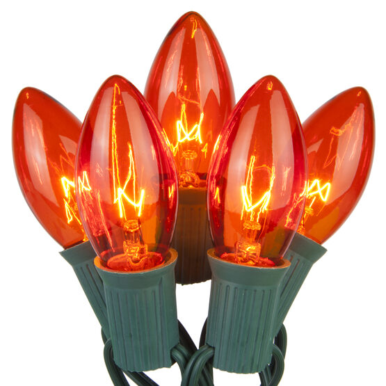 C9 Commercial String Lights, Amber Bulbs