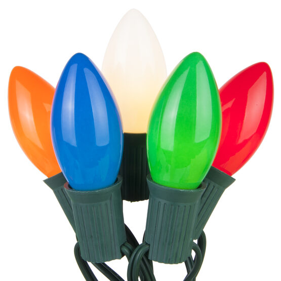 C9 Commercial String Lights, Opaque Multicolor Bulbs