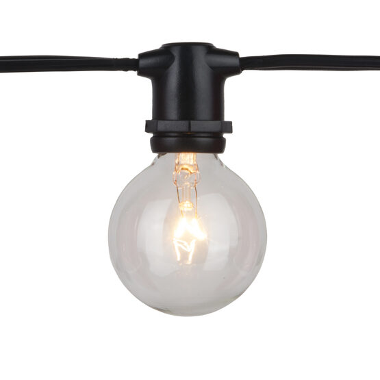 C9 Commercial Patio Light String E17 Intermediate Sockets Black C9 Commercial Patio Light String E17 Intermediate Sockets Black Wire