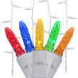 70 M5 LED Icicle Lights, Multicolor, White Wire