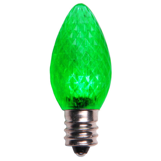 C7 120V Dimmable Green LED Patio Light Bulbs, Candelabra E12 Base