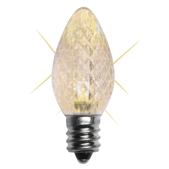 C7 120V Twinkle Warm White LED Patio Light Bulbs, Candelabra E12 Base