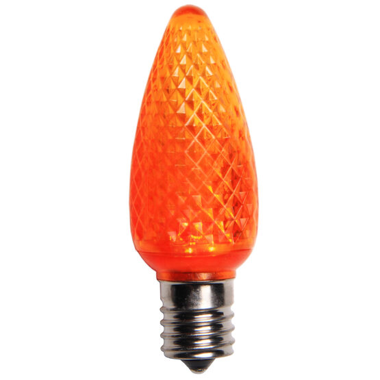 C9 LED Light Bulb, Amber / Orange 