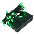LED Battery Operated Lights, Green 5mm Bulbs, Green Wire