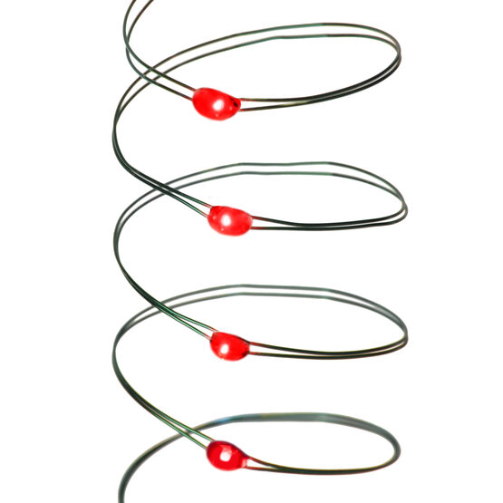 7' LED Fairy Lights, Red, Green Wire
