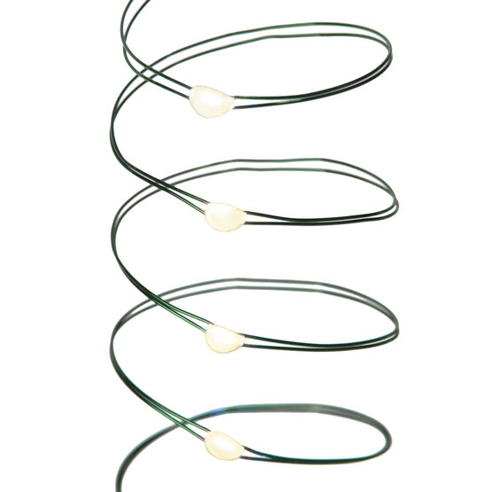 7' LED Fairy Lights, Warm White, Green Wire