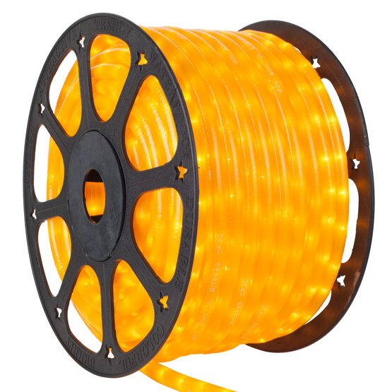 150' Pearl Yellow Chasing Rope Light, 120 Volt, 1/2"