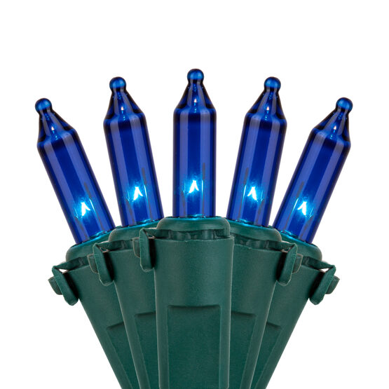 blue outdoor mini string lights
