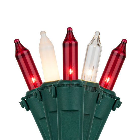 Premium Red, Clear, White Frost Mini String Lights
