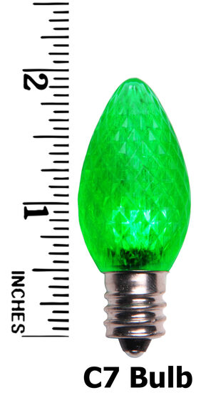 C7 120V Dimmable Green LED Patio Light Bulbs, Candelabra E12 Base