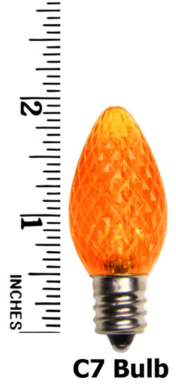 C7 120V Dimmable Amber LED Patio Light Bulbs, Candelabra E12 Base