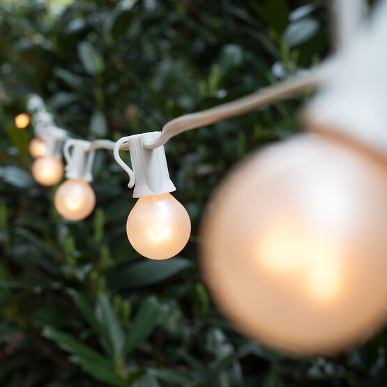 25' Globe String Lights, 25 Pearl White G30 Bulbs