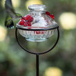 Pot de Creme Glass Stake Hummingbird Feeder