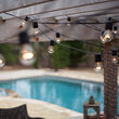 Commercial Patio Light String, E26 Medium Sockets, Black Wire