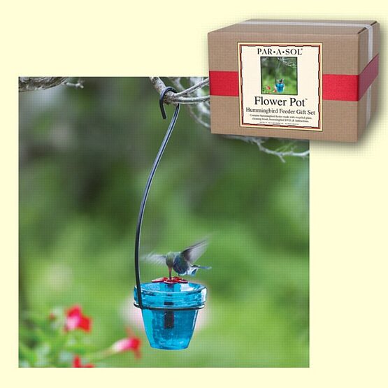Flower Pot Gift Set Hummingbird Feeder Yard Envy