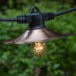 Commercial Patio Light String, E26 Medium Sockets, Includes Copper ShadesBlack Wire