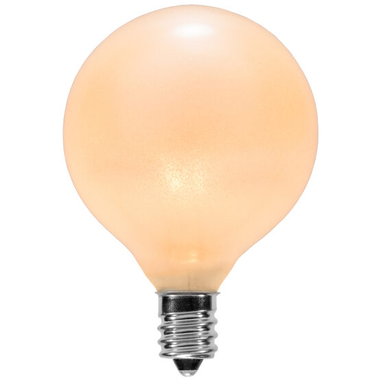 G50 Globe Bulbs, Pearl White, E12 Base