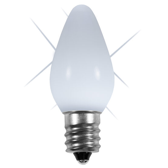 C7 Smooth LED Light Bulb, Cool White Twinkle