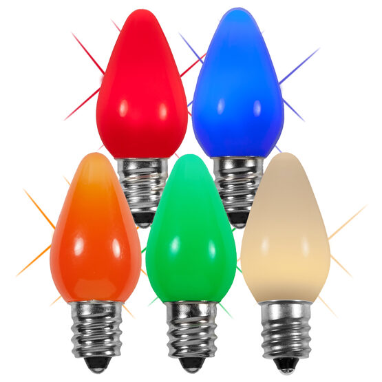 C7 Smooth LED Light Bulb, Multicolor Twinkle
