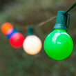 Globe String Lights, Opaque Multicolor G50 Bulbs, Green Wire