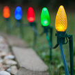 C9 LED Pathway Lights, Multicolor, 7.5 inch Stakes, 100'