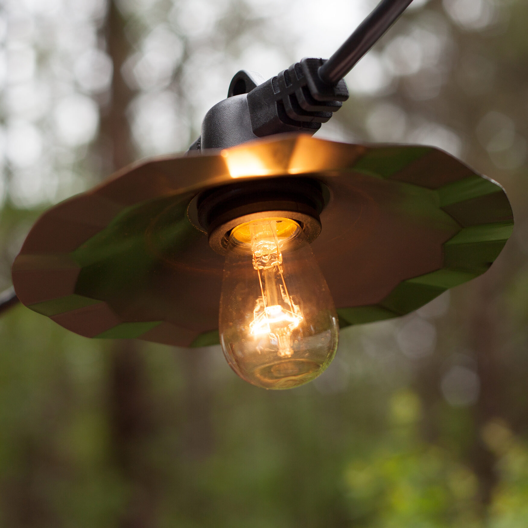 copper shade string lights