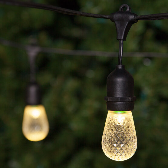 54' Outdoor Patio Light String, 24 Warm White S14 LED Bulbs