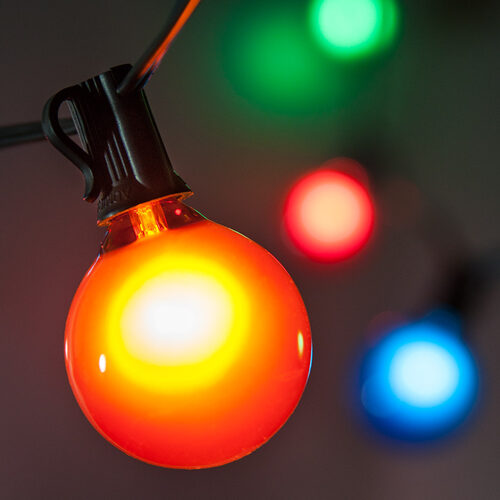 15' Globe String Lights, 15 Multicolor G50 Bulbs