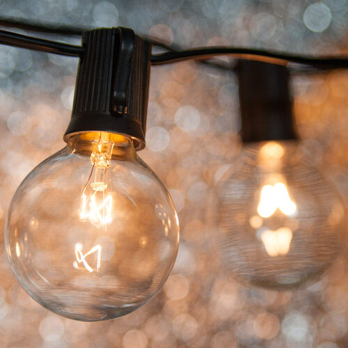 Globe String Lights, Clear G50 Bulbs Yard Envy