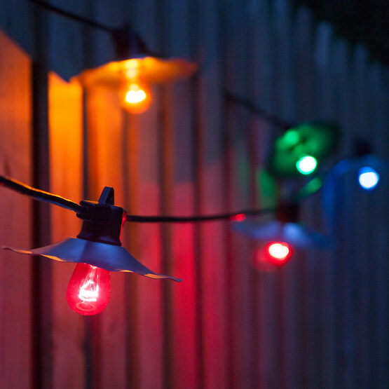 48' Cafe String Lights, 15 Multicolor S14 Bulbs