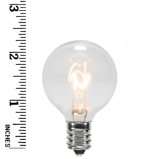 G40 Globe Bulbs, Clear, E12 Base