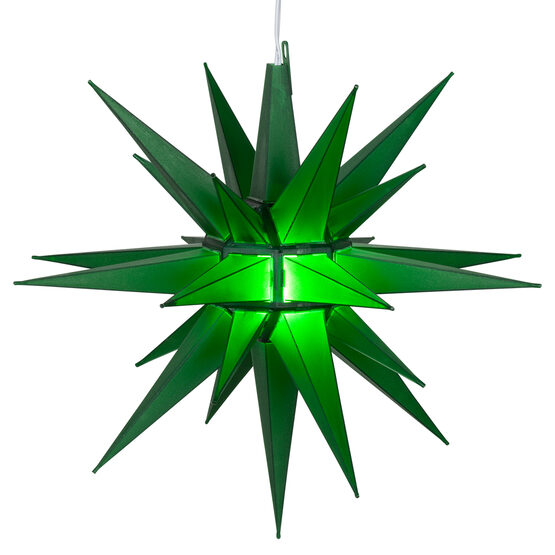 Lighted Moravian Star, Green LED