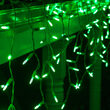 70 M5 LED Icicle Lights, Green, White Wire