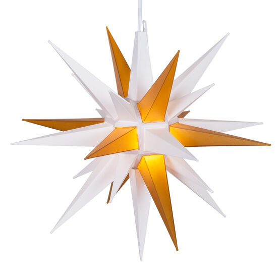 Lighted Moravian Star, Gold and White LED