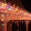 150 Icicle Lights, Multicolor, White Wire