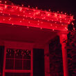 150 Icicle Lights, Red, White Wire