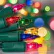 Battery Operated String Lights, Multicolor, Green Wire
